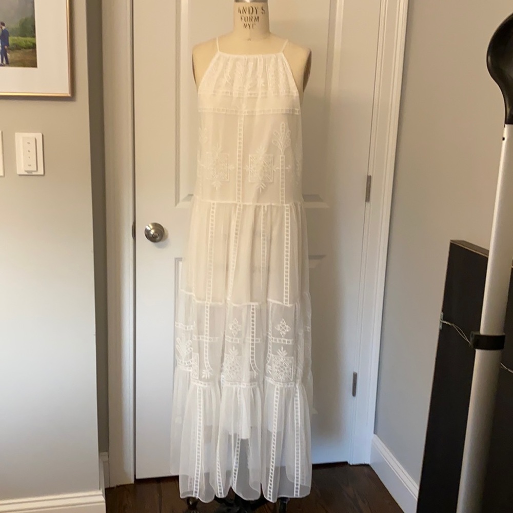 Zara sleeveless sheer maxi dress